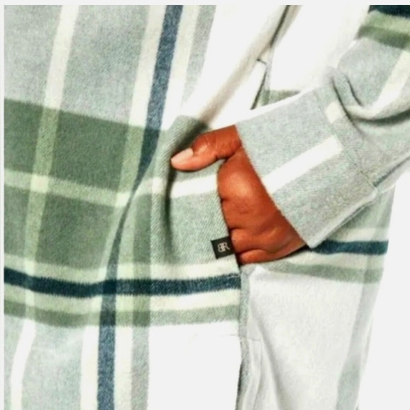 Banana Republic Plaid Button-Up Jacket in Green and White - Picture 7 of 7